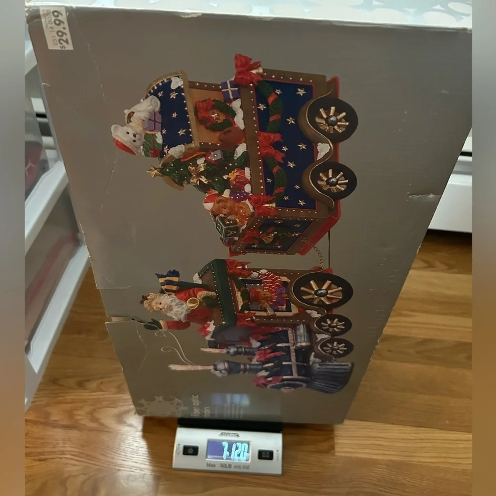 Vintage Target 2005 2-Pc Fiber Optic Santa Claus Christmas Train Color Changing